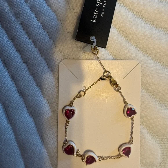 Kate Spade bracelet Gold and Red Heart Charm - Picture 2 of 2